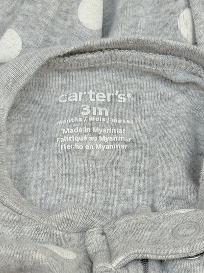 Carter's Gray Polka Dot Footed Sleeper 3M