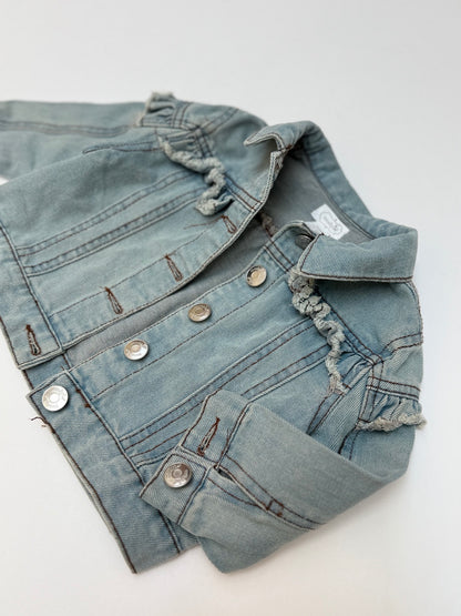 Mud Pie Ruffle Denim Jacket Small 12-18M