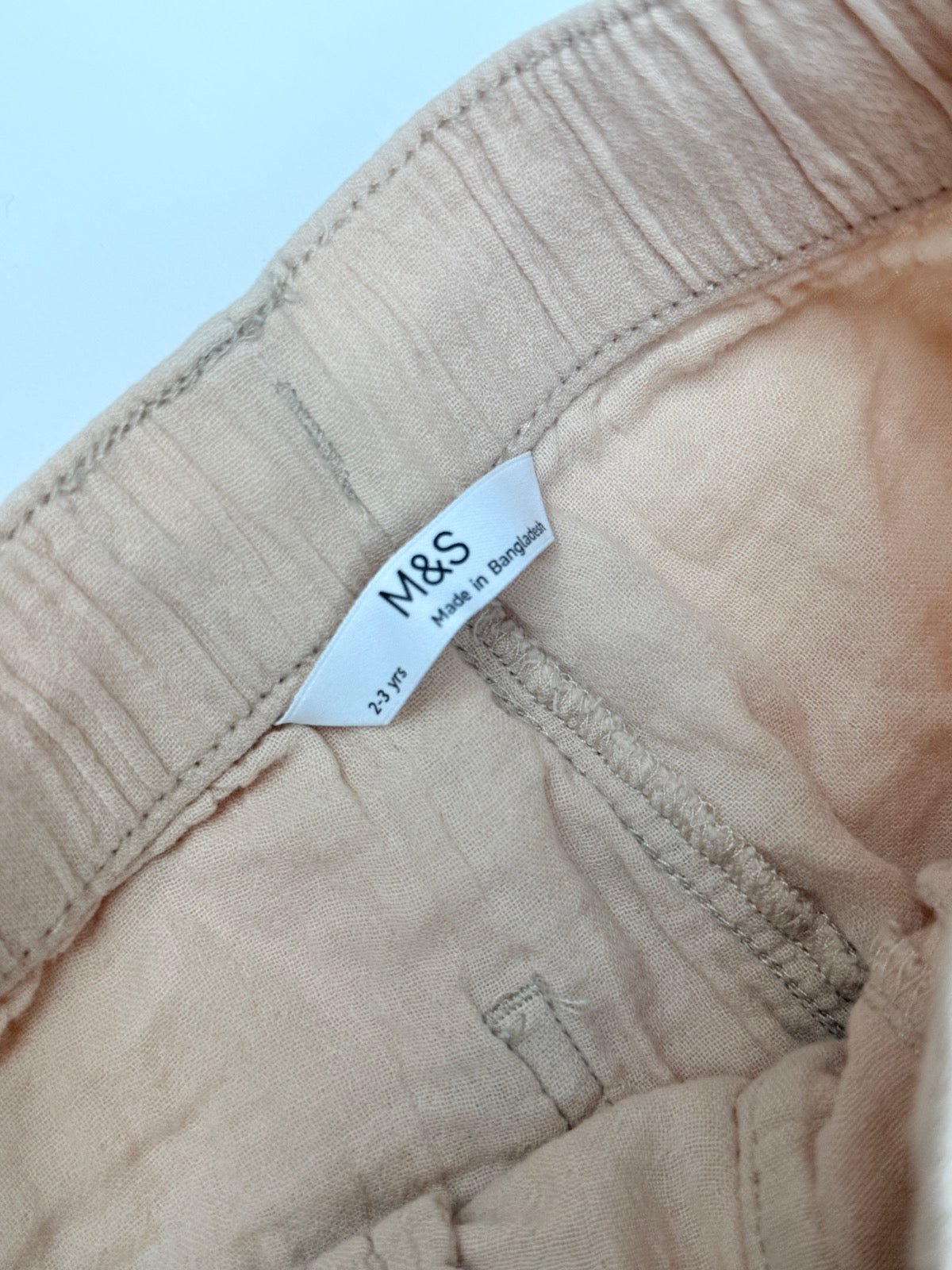 M&S Beige Linen Pants 2-3Y