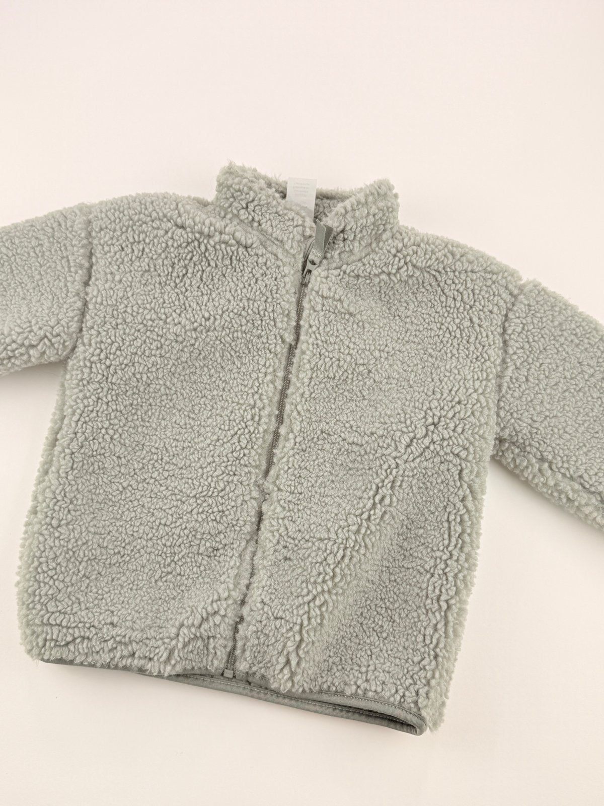 H&M Sage Green Sherpa Zip Jacket 9-12M