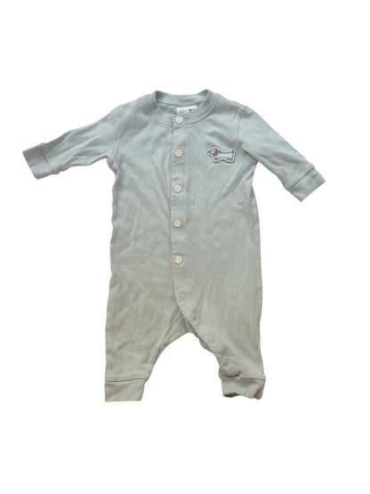Uniqlo Mint Green Dog Romper 3-6M