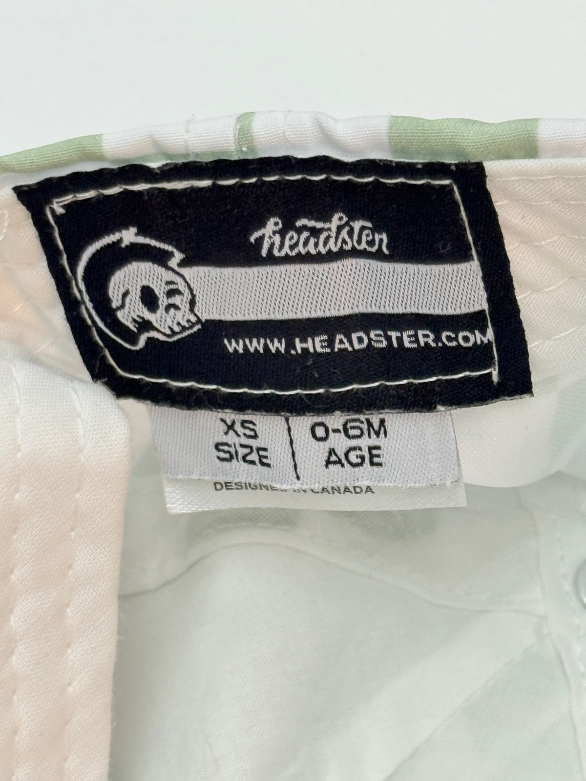Headster Green Checkered Baby Hat XS 0-6M