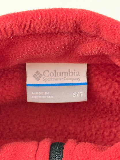 Columbia Red Black Fleece Jacket Size 6/7