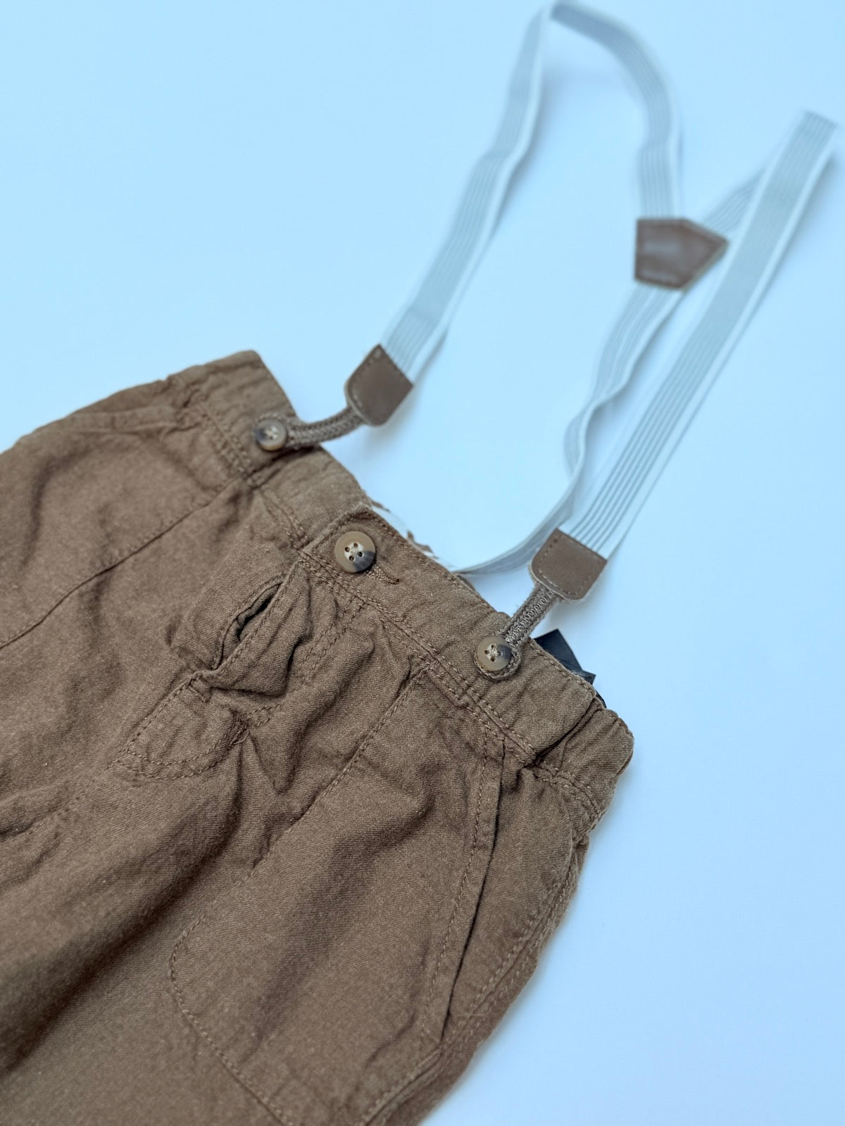 H&M Brown Suspender Pants 2T