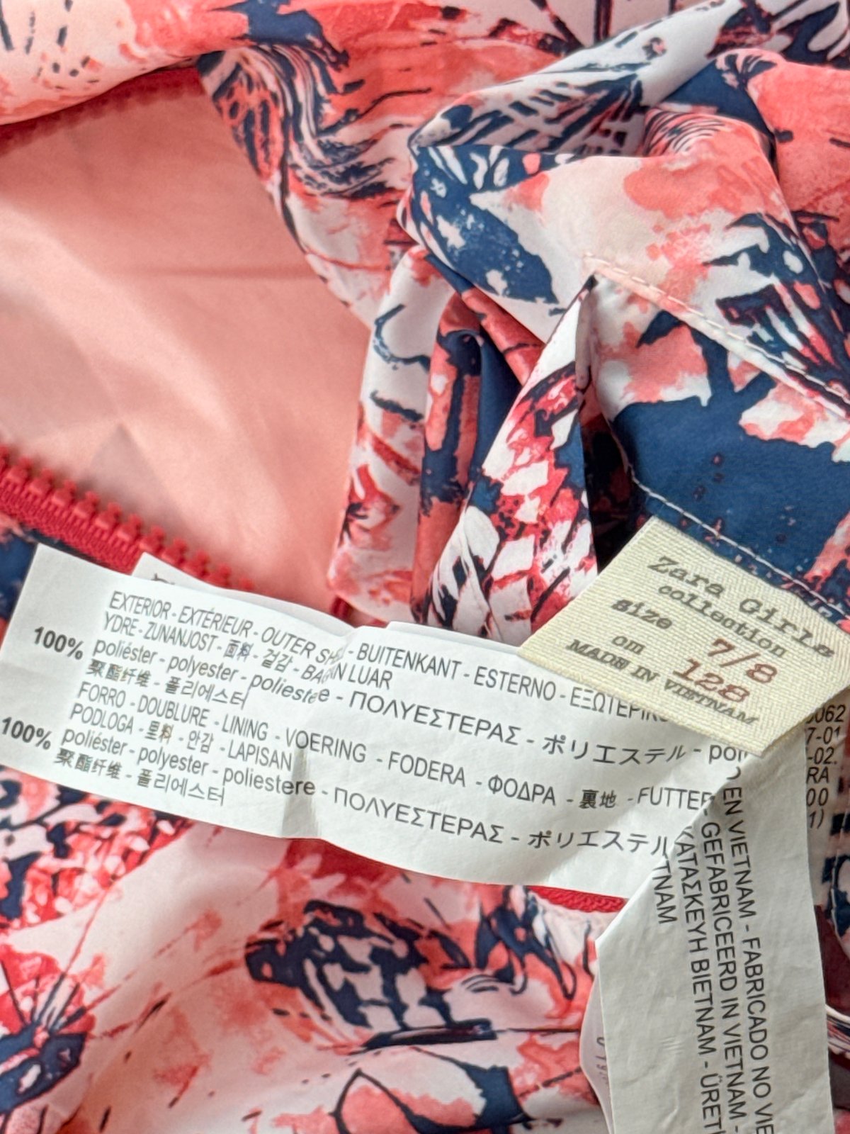 Zara Girls Reversible Butterfly Print Hooded Jacket Size 7/8