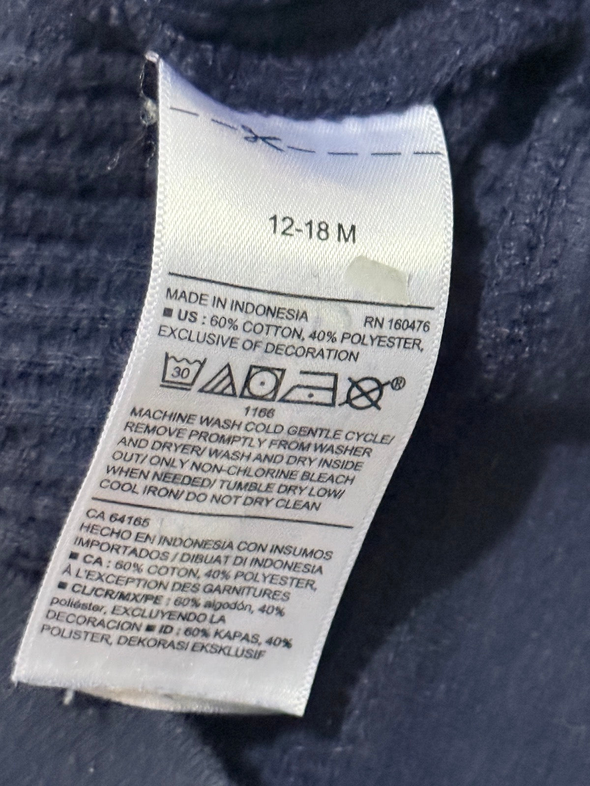 Old Navy Navy Waffle Knit Sweatshirt 12-18M