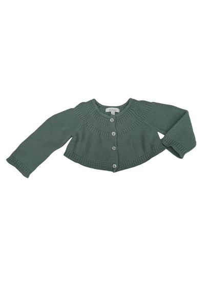 Dulces Green Knit Button Cardigan 6-12m
