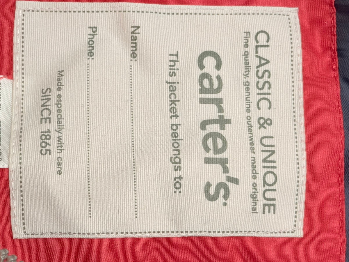 Carter's Red Hooded Bomber Jacket 18M