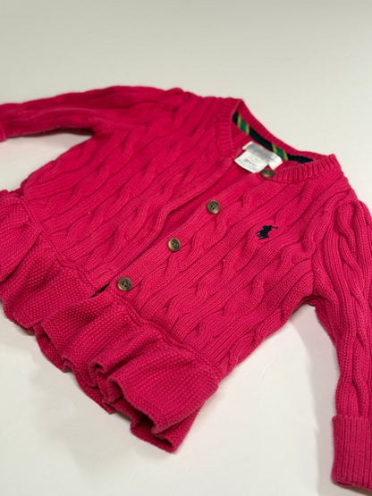 Ralph Lauren Pink Cable Knit Cardigan 9M
