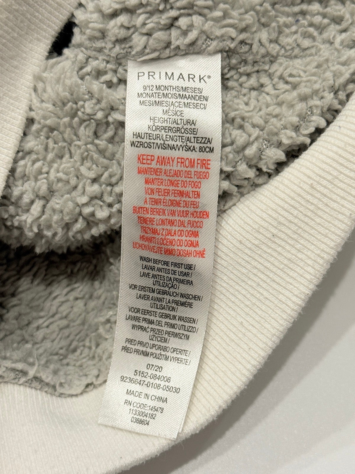 Primark Marled Sherpa Lined Hoodie 12-18M