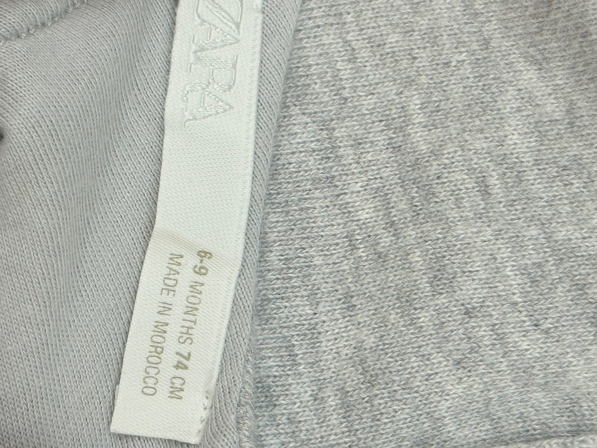 Zara Gray Knit Overalls 6-9M