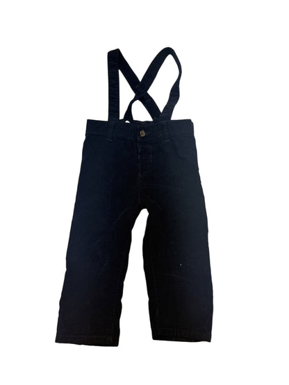 Joe Fresh Navy Corduroy Suspender Pants 18-24M
