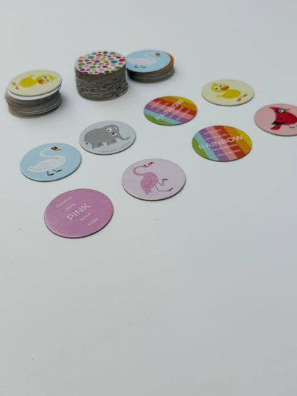 Animal Color Matching Memory Game Tokens