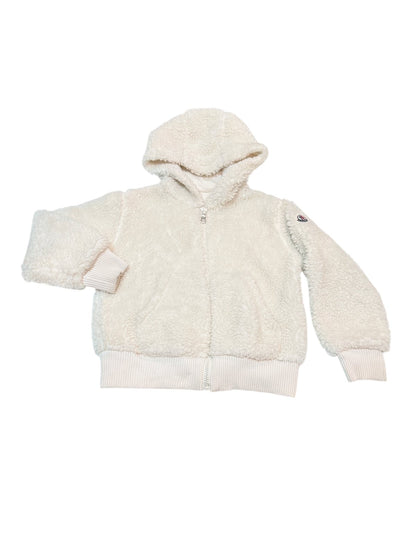 Moncler Cream Sherpa Zip Hoodie 6Y