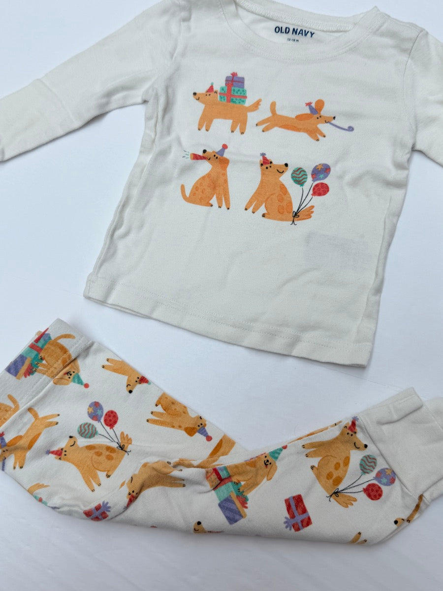 Old Navy Dog Print Pajama Set 12-18M