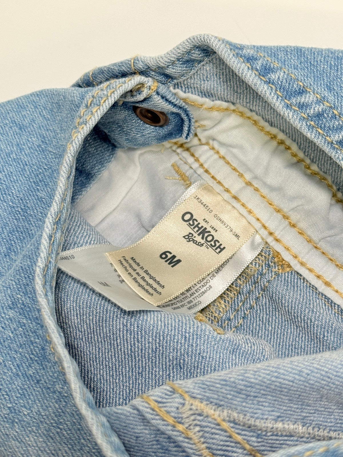 OshKosh B'gosh Light Wash Denim Shortalls 6M
