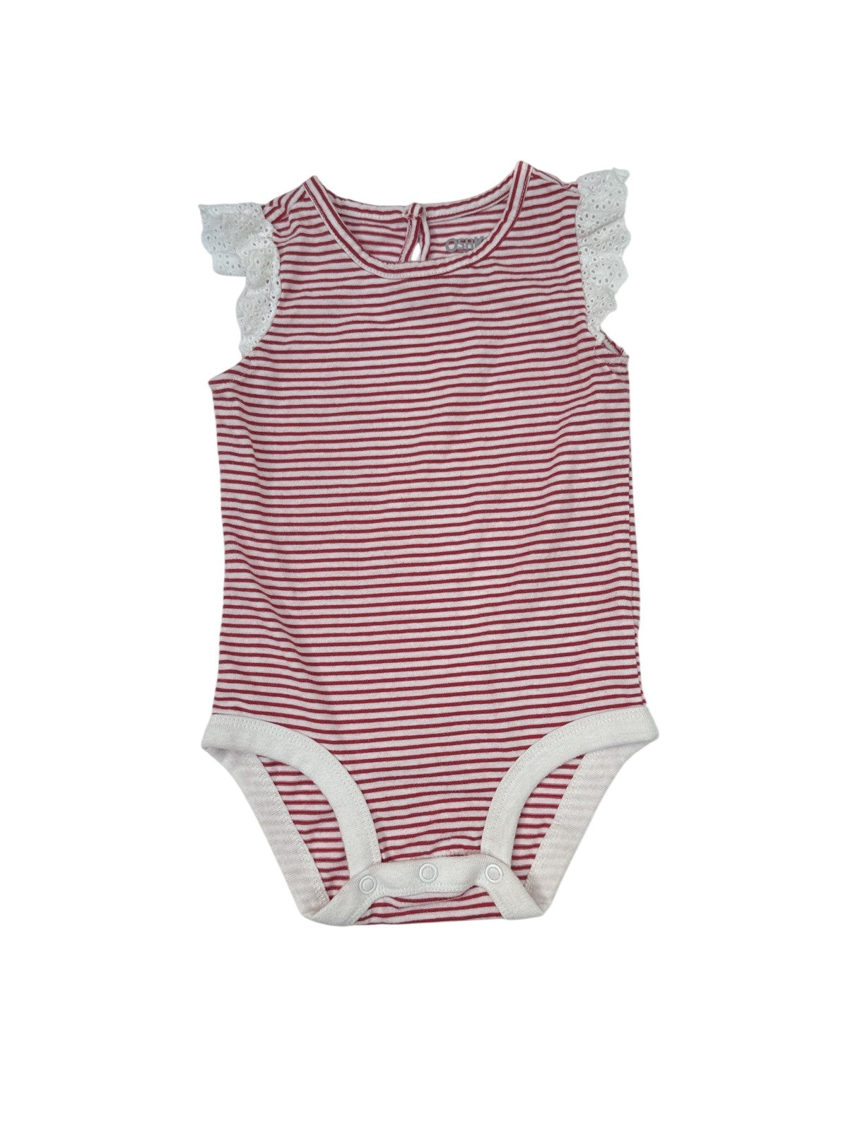 OshKosh B'gosh Striped Lace Flutter Bodysuit 9m