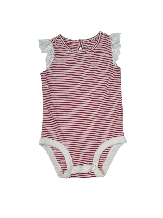 OshKosh B'gosh Striped Lace Flutter Bodysuit 9m