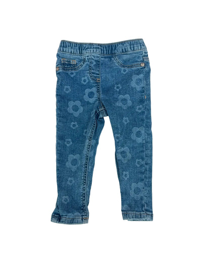 Next Floral Denim Jeggings 1.5-2y