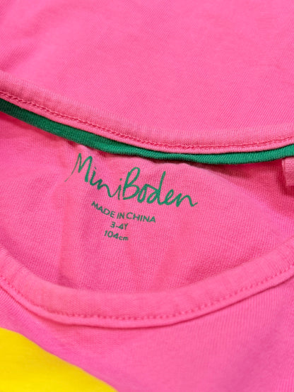 Mini Boden Rainbow Mountain Climbing Bunny T-Shirt 3-4Y