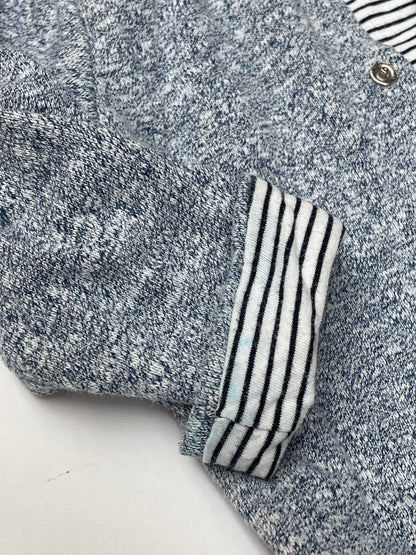 Reversible Blue Marl Striped Hooded Jacket