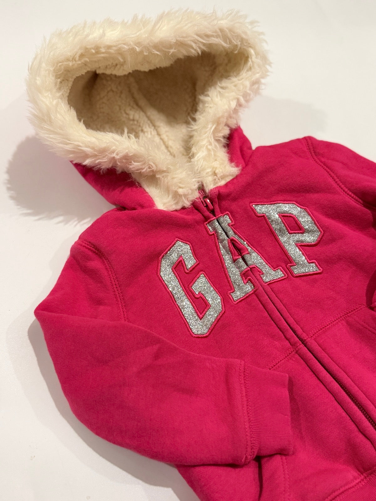 Baby Gap Pink Sherpa Hoodie Jacket 2T