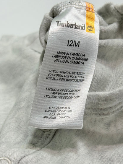 Timberland Gray Tree Logo Bodysuit 12M