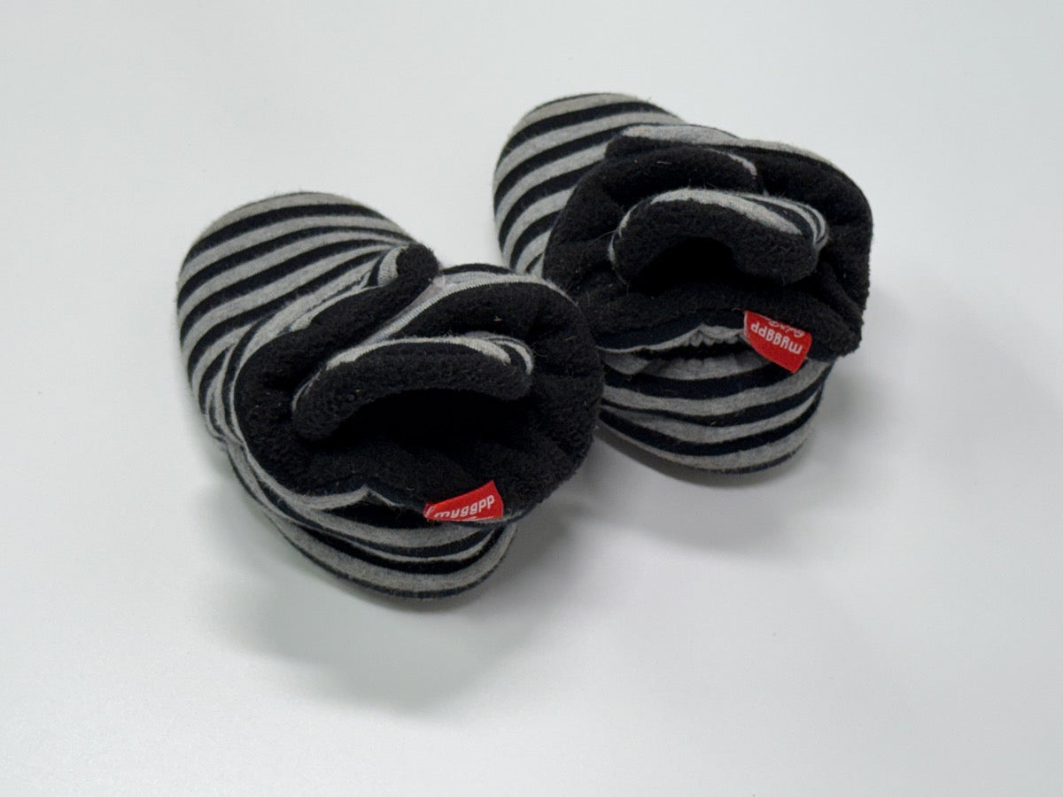 Chaussons Bébé Myggrpp Rayés Noir Gris