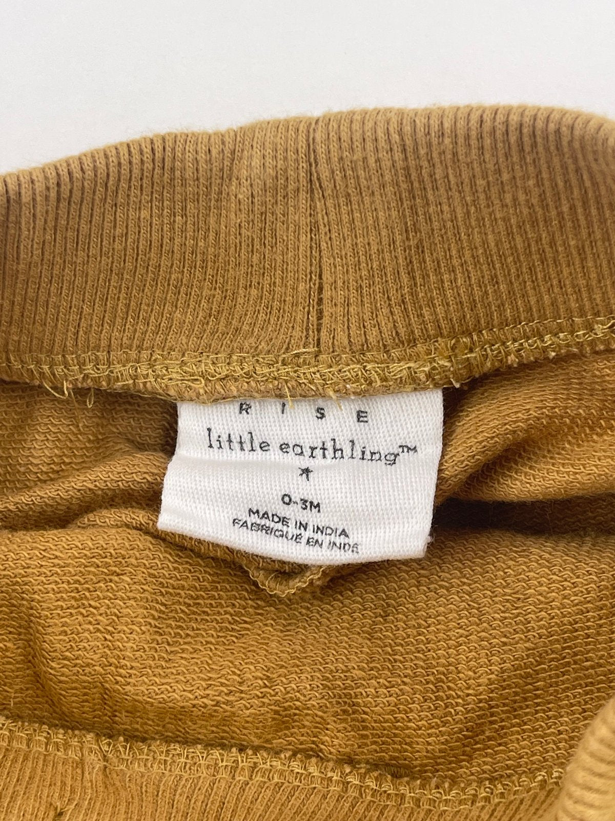 Little Earthling Mustard Jogger Pants 0-3M