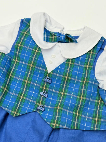 Plaid Romper Boys Outfit 12m