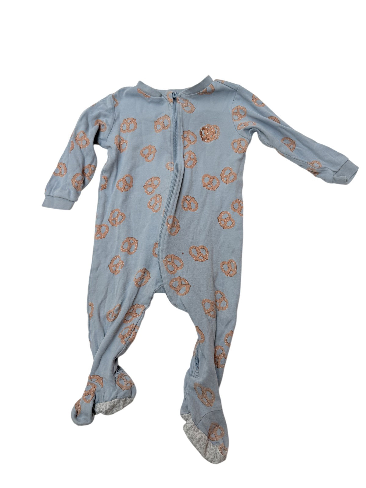 Pekkle Pretzel Print Footed Sleeper 12M