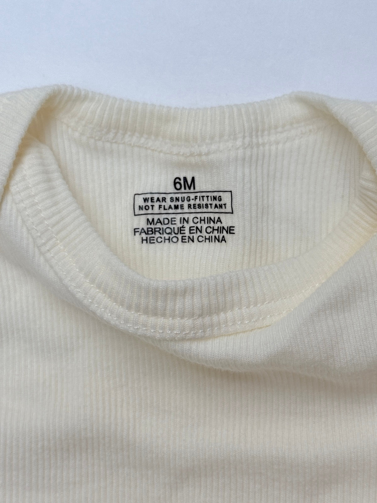 Cream Short Sleeve Bodysuit 6M