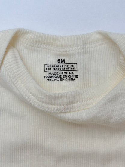 Cream Short Sleeve Bodysuit 6M