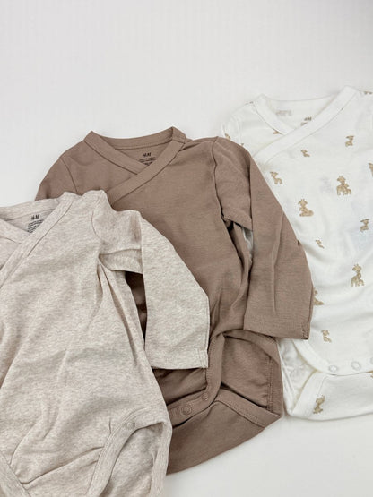 H&M Wrap Bodysuit 3-Pack Size 4-6M