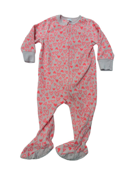 Old Navy Heart Print Footed Sleeper 12-18M