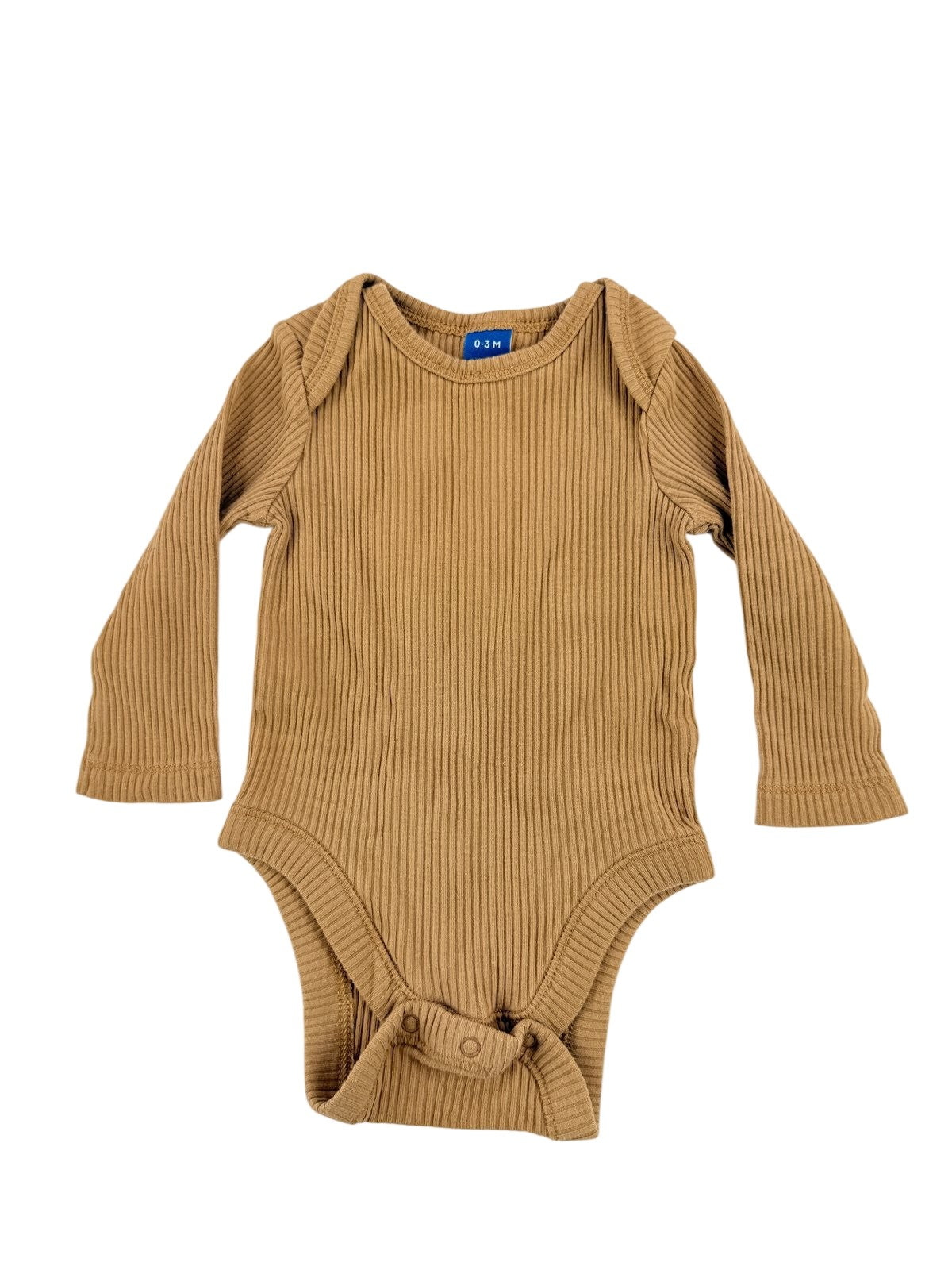 Old Navy Tan Ribbed Long Sleeve Bodysuit 0-3M