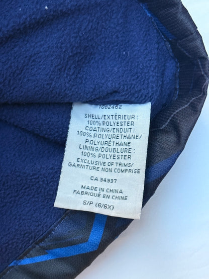 XMTN Blue Geometric Hooded Rain Jacket 6/6X