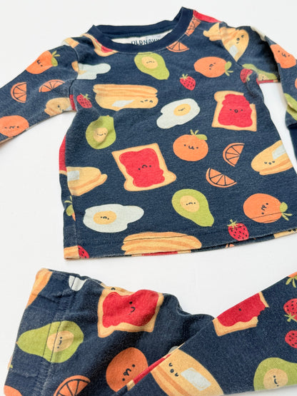 Old Navy Kawaii Food Print Pajama Set 6-12M