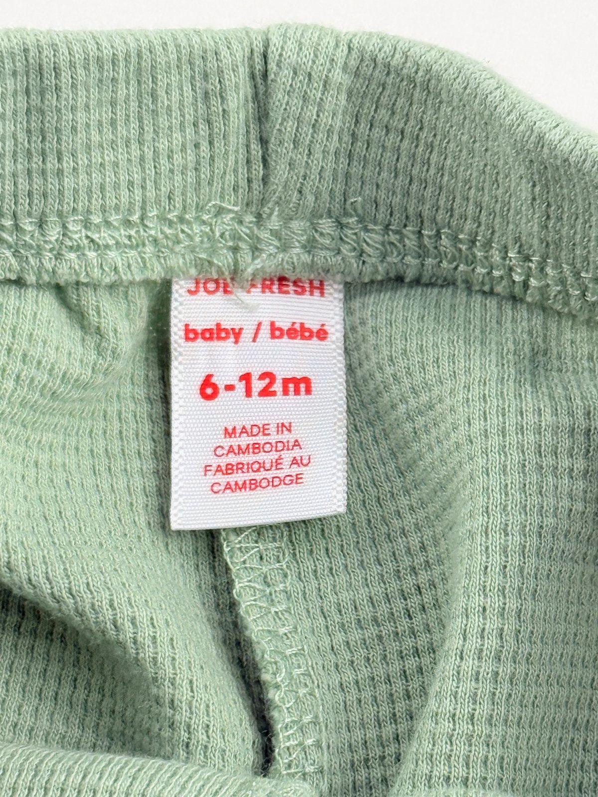 Joe Fresh Green Waffle Knit Joggers 6-12M