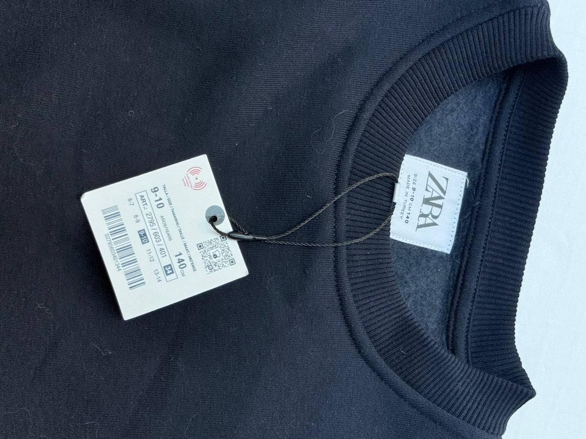 NWT - Zara Layered Shirttail Sweatshirt Size 9-10