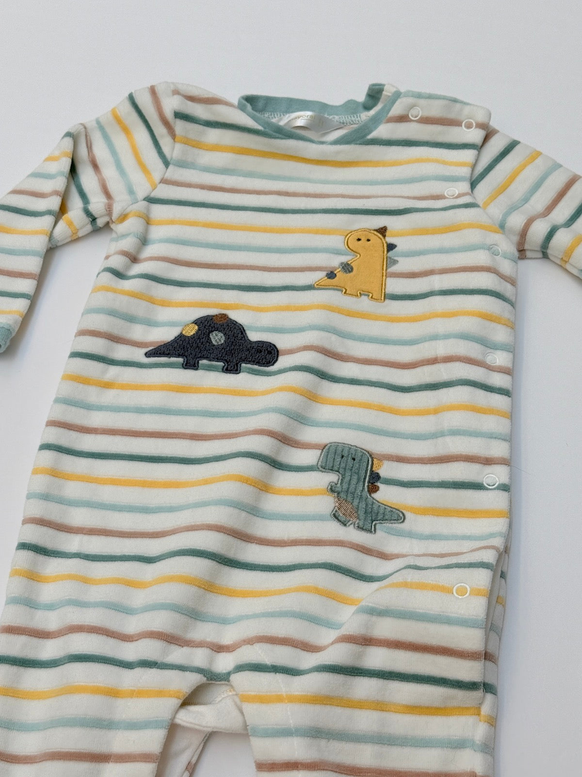 Mayoral Striped Dinosaur Footed Sleeper 4-6M