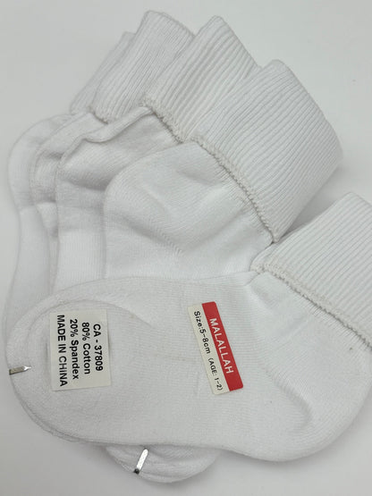 New 5 Pack of White Baby Socks Age 1-2