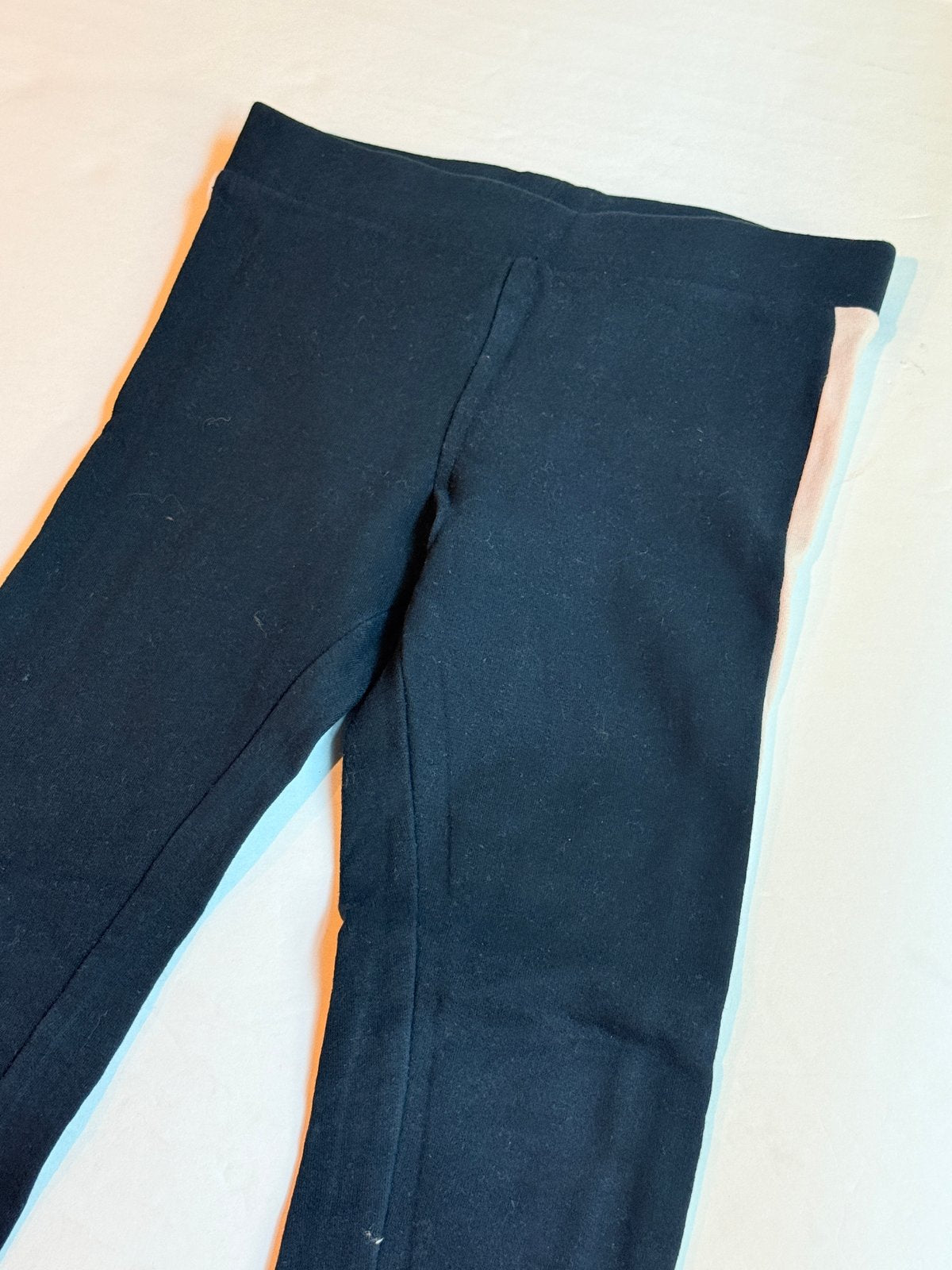 Black Leggings Pink Side Stripe Size 4-5Y