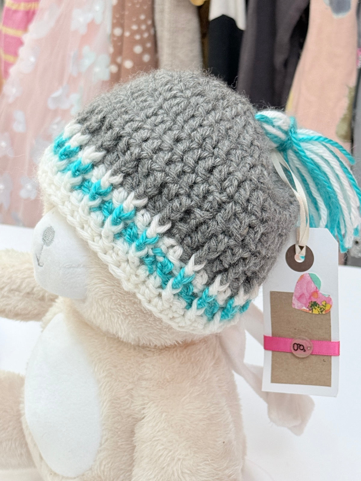 Handmade Crochet Baby Beanie Tassel Hat 3-6m