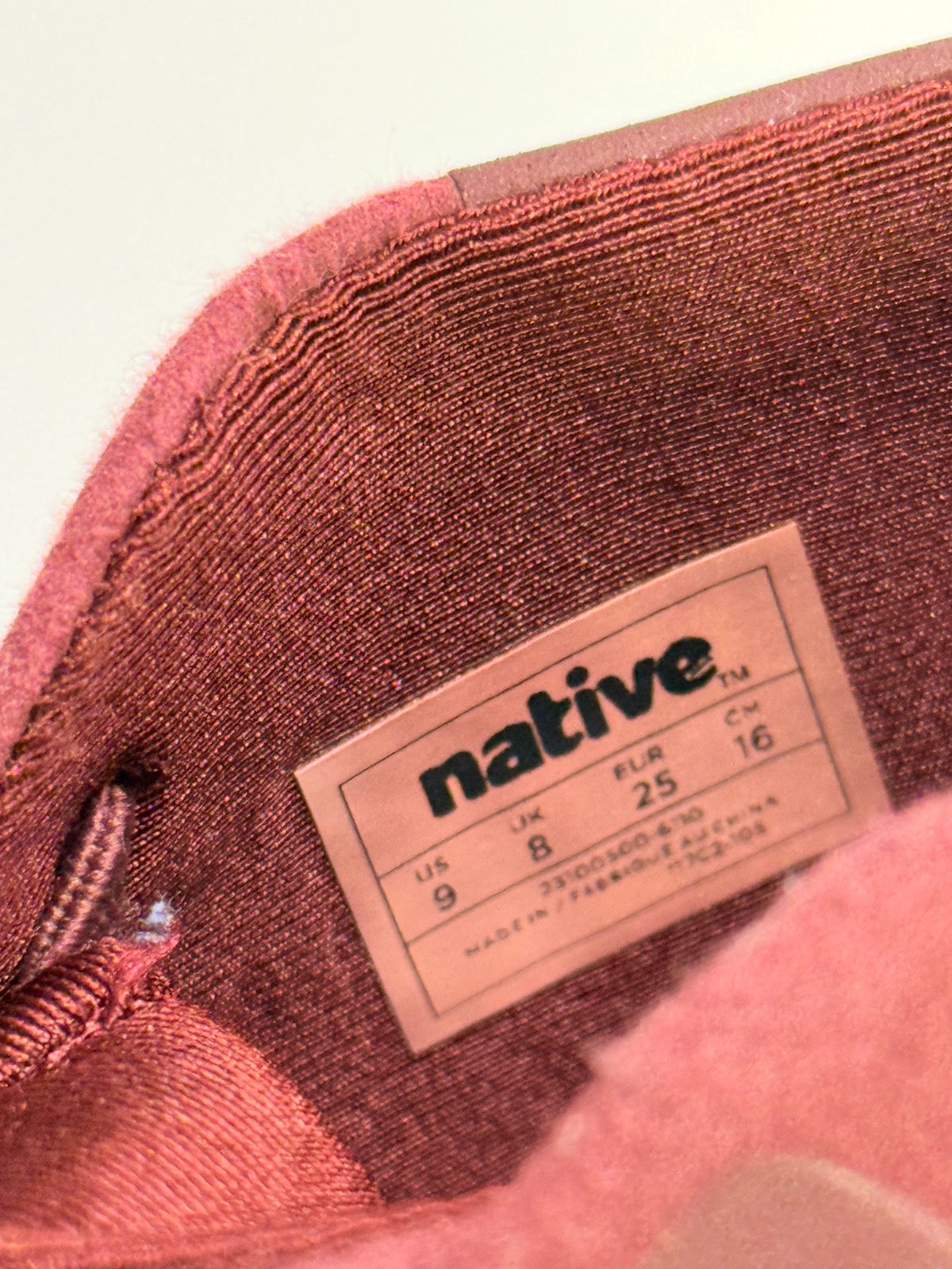 Native Burgundy Chukka Boot Toddler Size 9