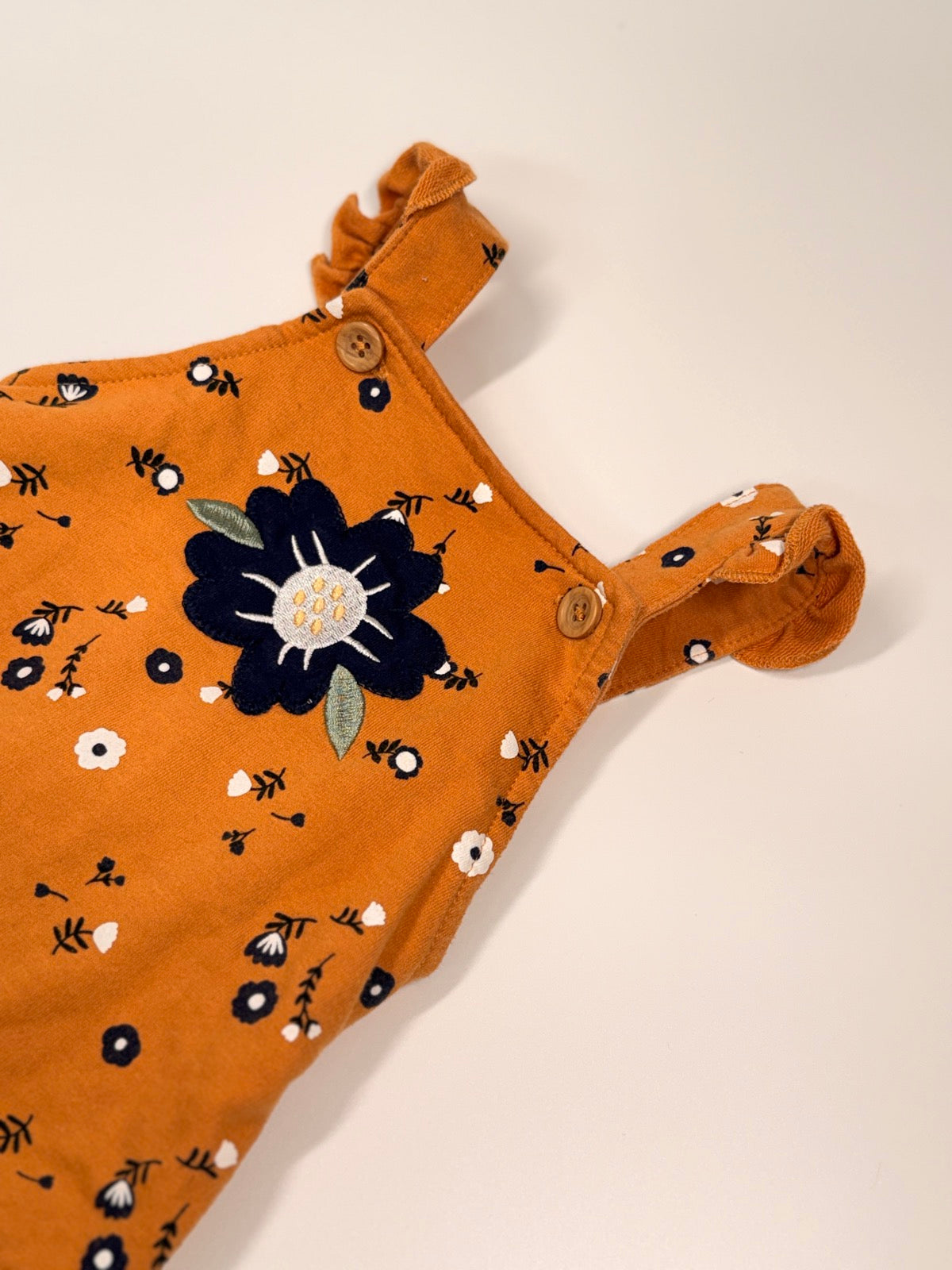 PL Baby Floral Rust Overall Romper 3m