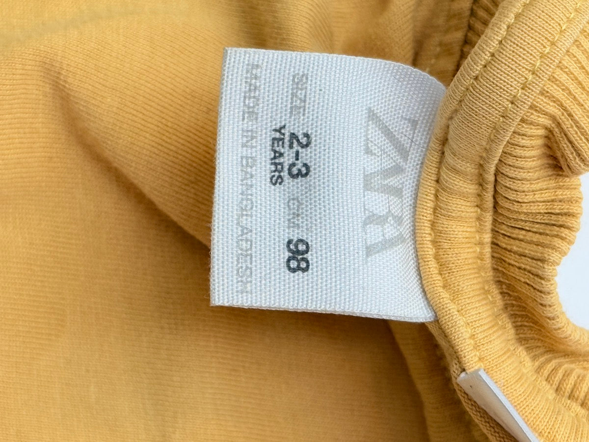 Zara Mustard Yellow T-Shirt Size 2-3Y