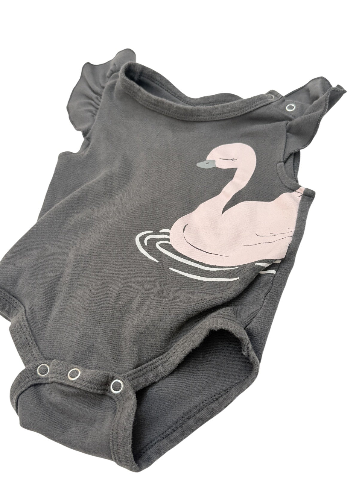 Silkberry Baby Swan Print Romper 3-6M