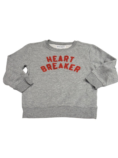 Old Navy Heart Breaker Gray Sweatshirt 5T