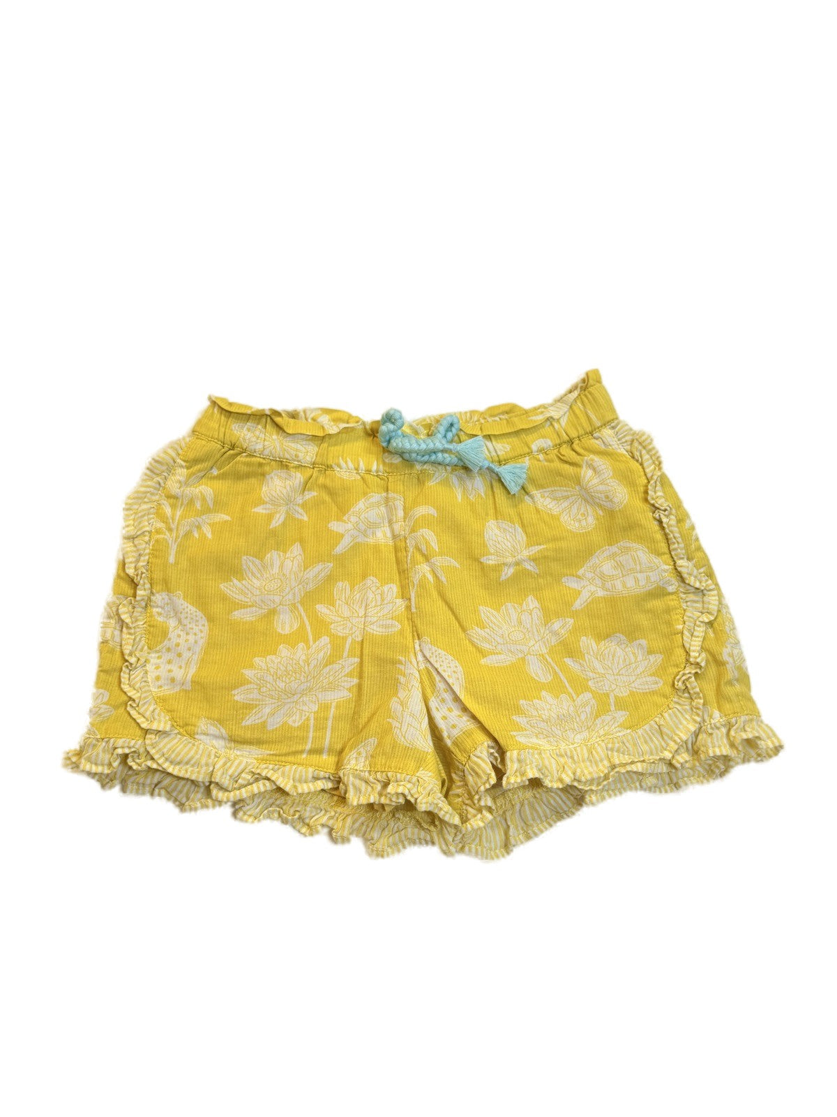 Boden Yellow Floral Ruffle Shorts 3Y